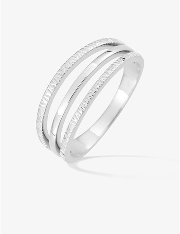 Bague en argent gris rhodié...