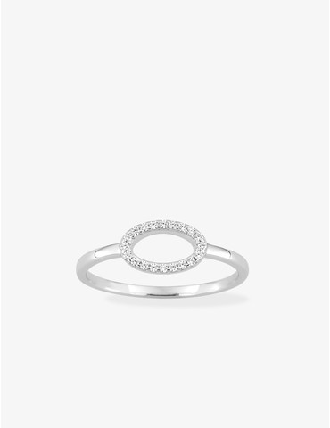 Bague en argent gris rhodié...