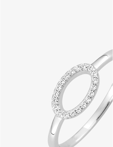 Bague en argent gris rhodié...