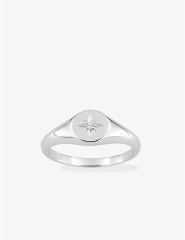 Bague en argent gris rhodié...