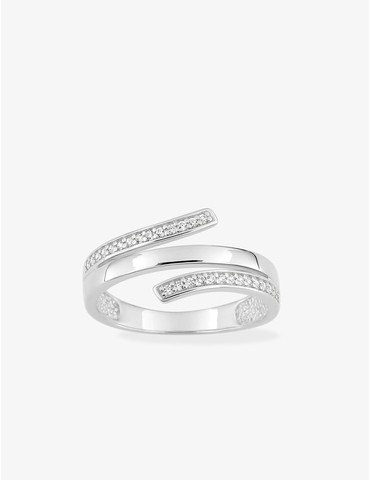 Bague en argent gris rhodié...