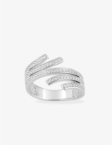Bague en argent gris rhodié...