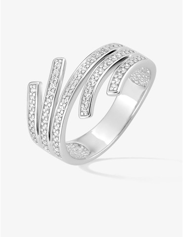 Bague en argent gris rhodié...
