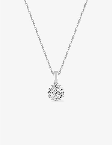Collier rosace en argent...