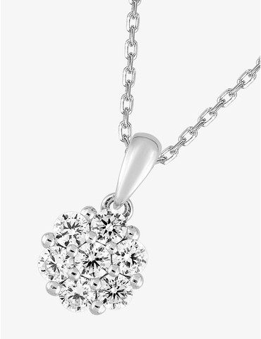 Collier rosace en argent...