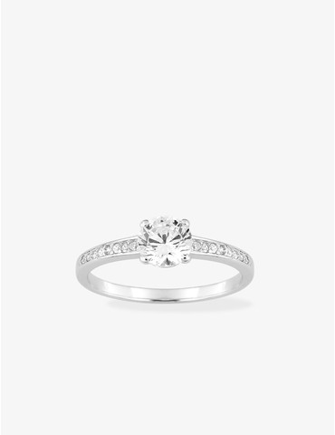 Bague solitaire en argent...