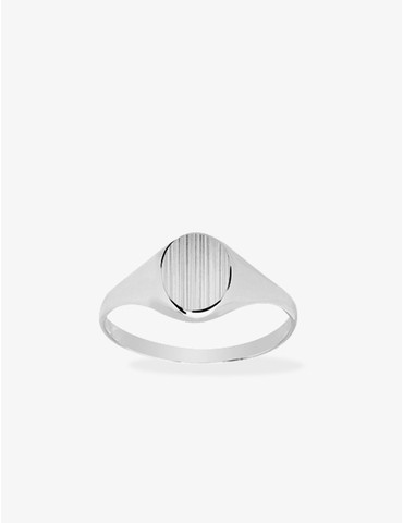 Chevalière brossée argent...