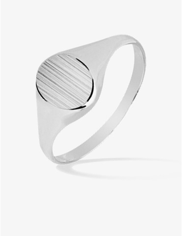 Chevalière brossée argent...