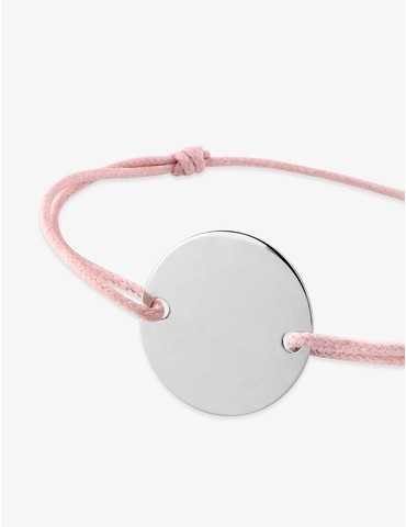 Bracelet cordon rose argent...