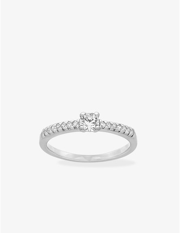 Bague solitaire accompagné...