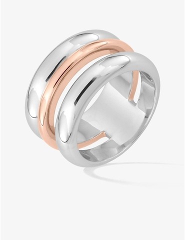Bague bicolore argent 925 ‰...