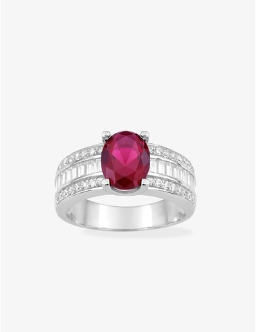 Bague solitaire en argent...