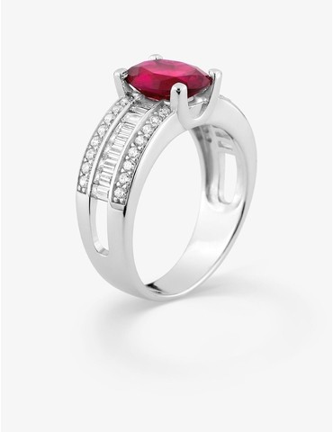 Bague solitaire en argent...