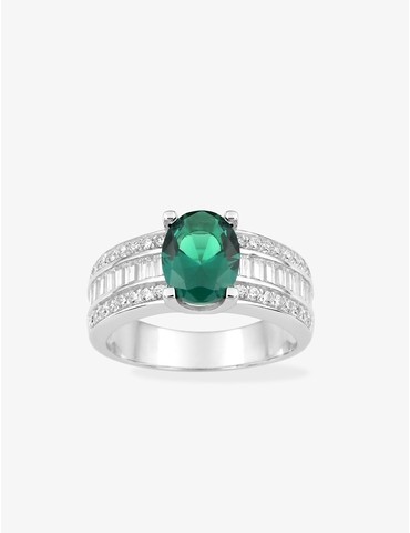 Bague solitaire en argent...