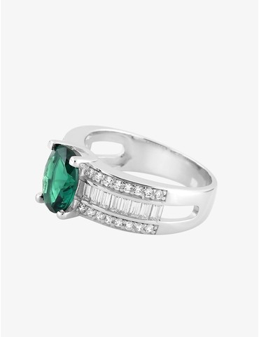 Bague solitaire en argent...