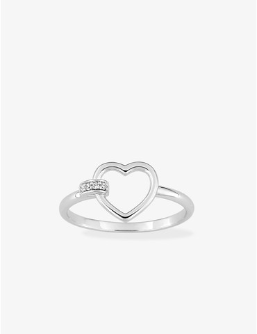 Bague cœur en argent 925 ‰...