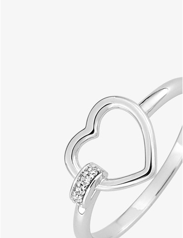Bague cœur en argent 925 ‰...