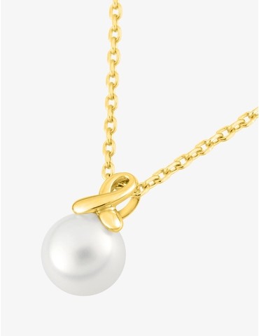 Collier plaqué or et perle...