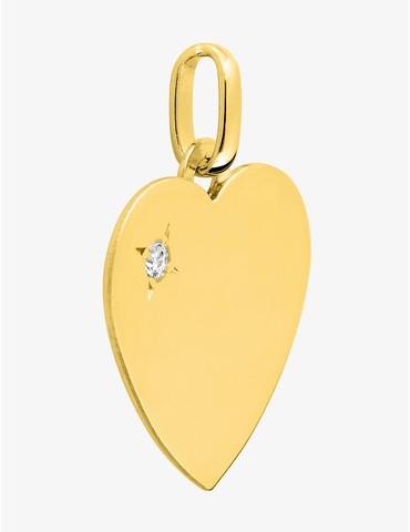 Pendentif cœur plaqué or et...