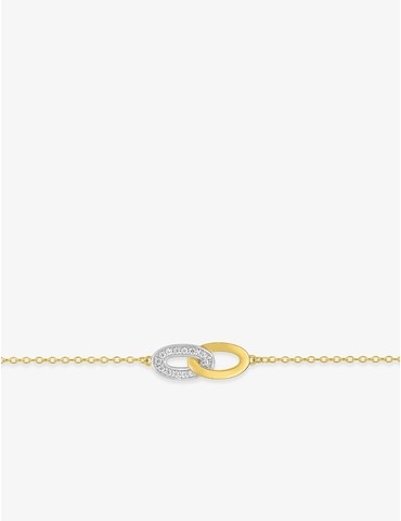 Bracelet ovale plaqué or et...
