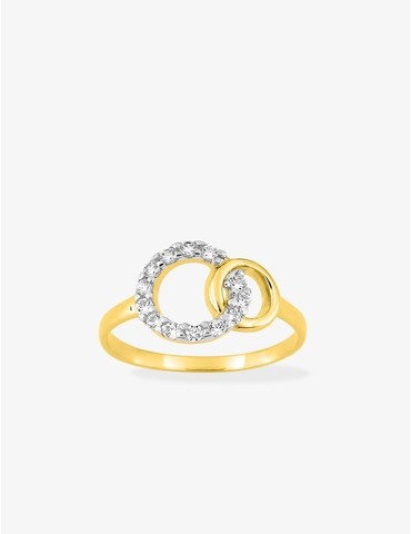 Bague deux cercles plaqué...