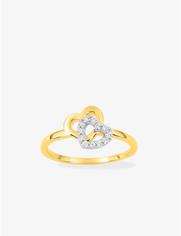 Bague cœur plaqué or et...