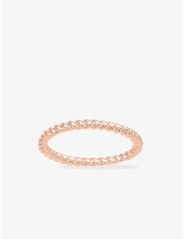 Bague torsadée plaqué or rose