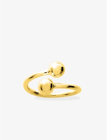 Bague boules 5 mm plaqué or