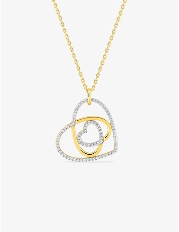 Collier trois cœurs plaqué or