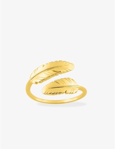 Bague plume plaqué or
