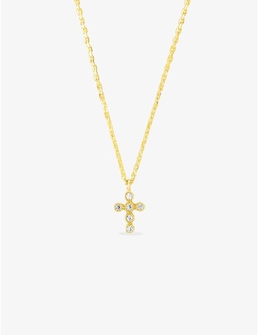 Collier croix en plaqué or...