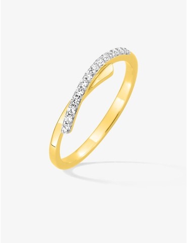 Bague plaqué or et oxyde de...