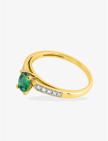 Bague plaqué or et oxyde de...