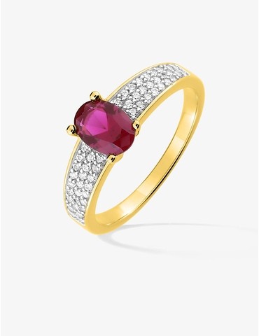 Bague plaqué or, oxyde de...