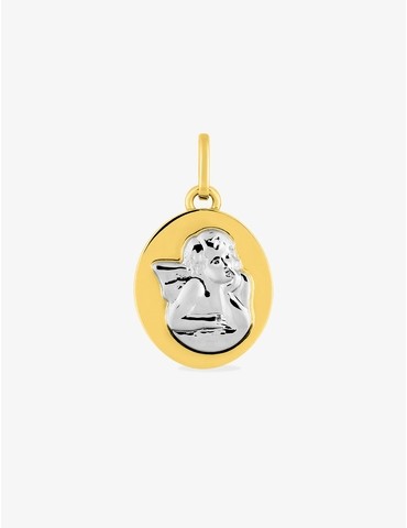 Médaille ovale ange plaqué...