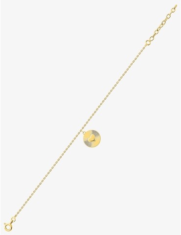 Bracelet jeton cœur plaqué or
