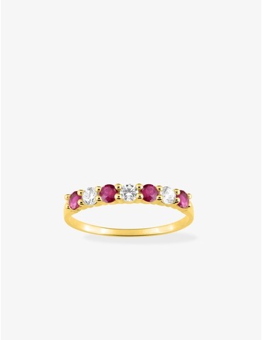 Bague plaqué or, oxydes de...