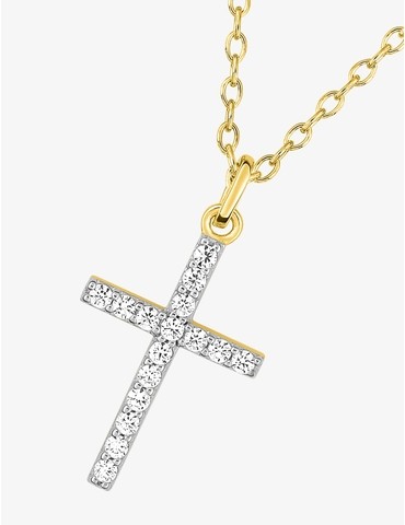 Collier croix plaqué or,...