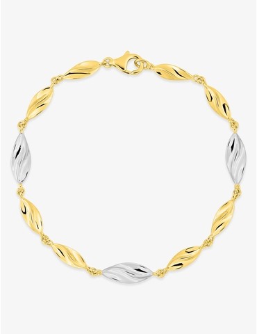 Bracelet plaqué or et rhodium