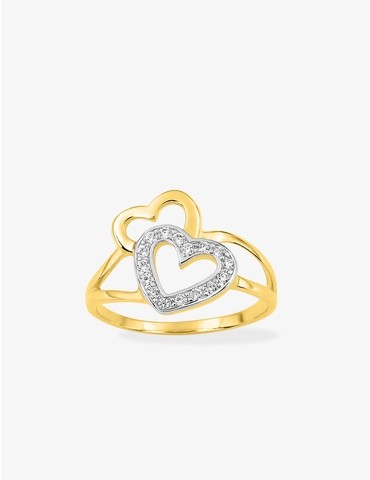 Bague plaqué or oxyde blanc...