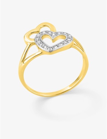 Bague plaqué or oxyde blanc...