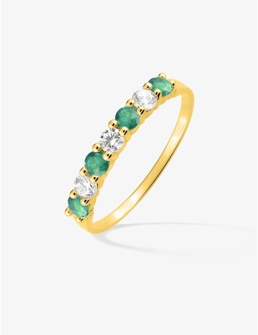 Bague plaquée or et oxydes...