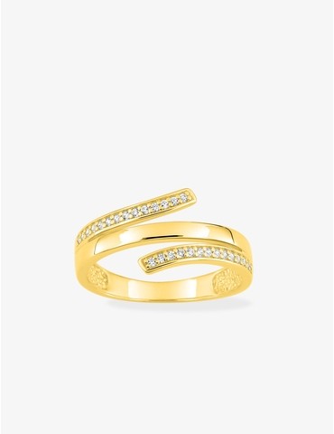 Bague en plaqué or et...
