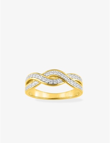 Bague plaqué or et rhodium...