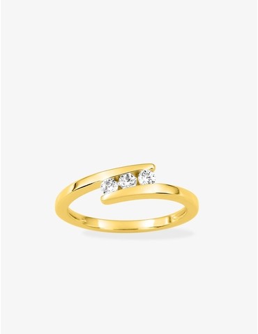 Bague plaqué or avec 3...