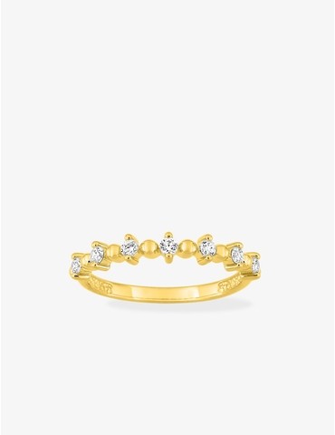 Bague perlée en plaqué or...