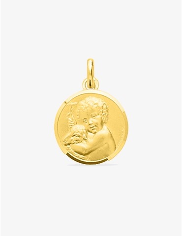 Médaille ronde plaqué or...