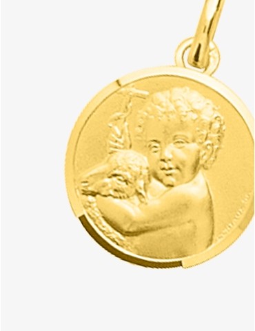 Médaille ronde plaqué or...