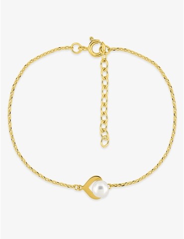 Bracelet plaqué or, perle...