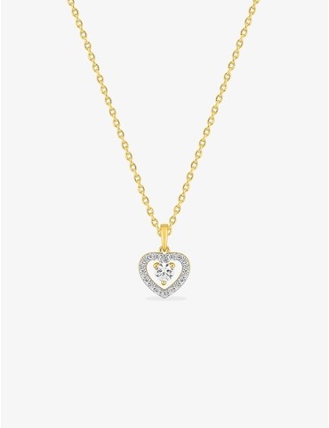 Collier cœur en plaqué or,...
